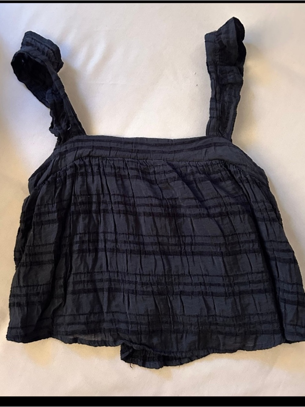 altar’d state black ruffle tank top